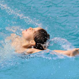 Beginner class at Jerry Resnick Aquatic Center