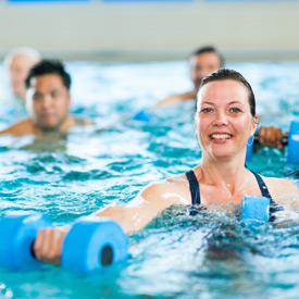 Water Aerobics class at Fermilab Pool